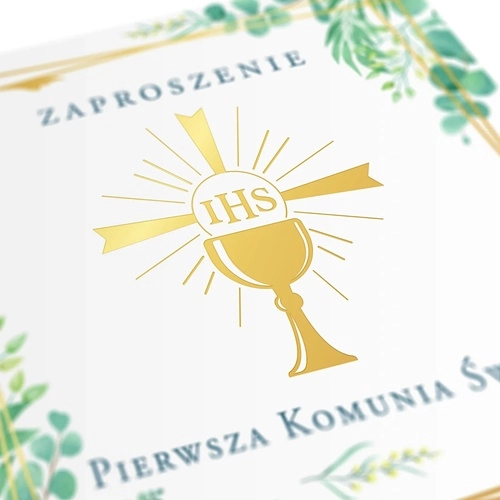 Zaproszenia komunijne pierwsza komunia święta IHS 10x